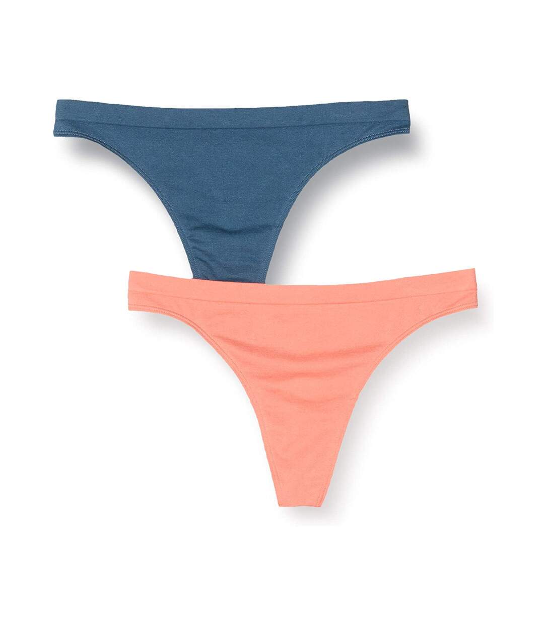 Lot de 2 Strings microfibre Bleu et Corail femme Dim D05E1