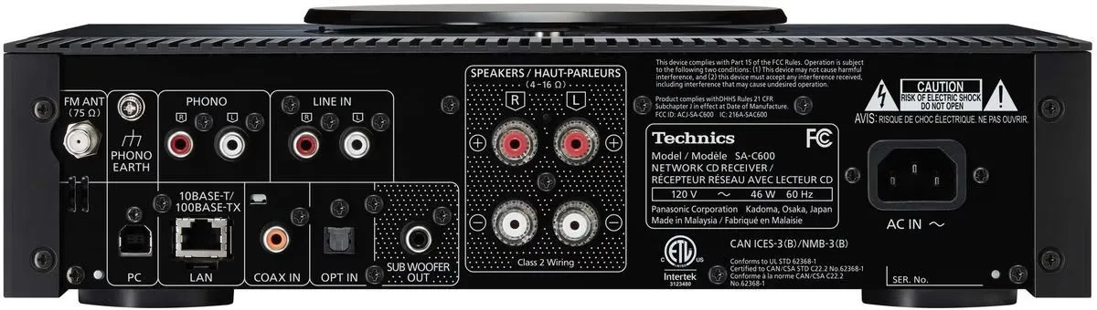 Technics SA-C600EG-S   Technics SB-C600E-K (la paire)   NorStone Arran MC (2 x 1,5 m) Chaînes hi-fi composées
