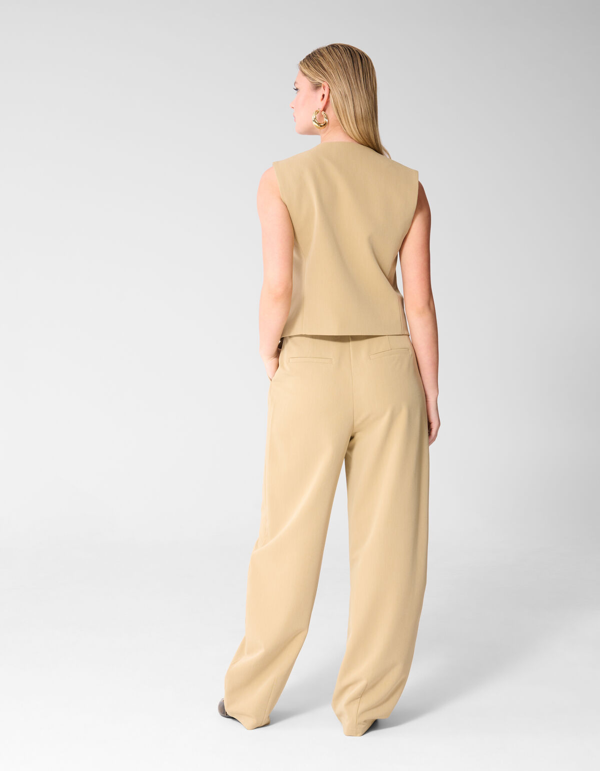 Asymmetrisch Gilet Zand