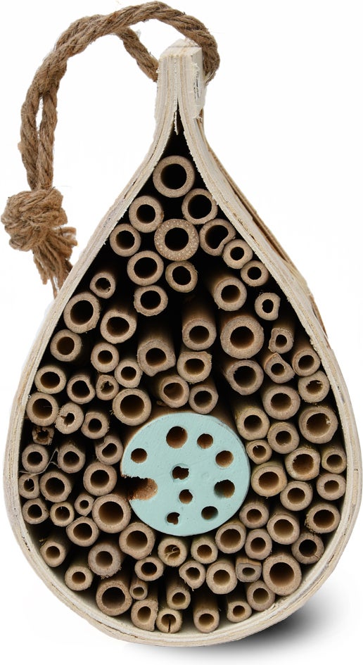 Bijen- en insectenhotel druppel naturel 13,5 x 13,5 x 23 cm