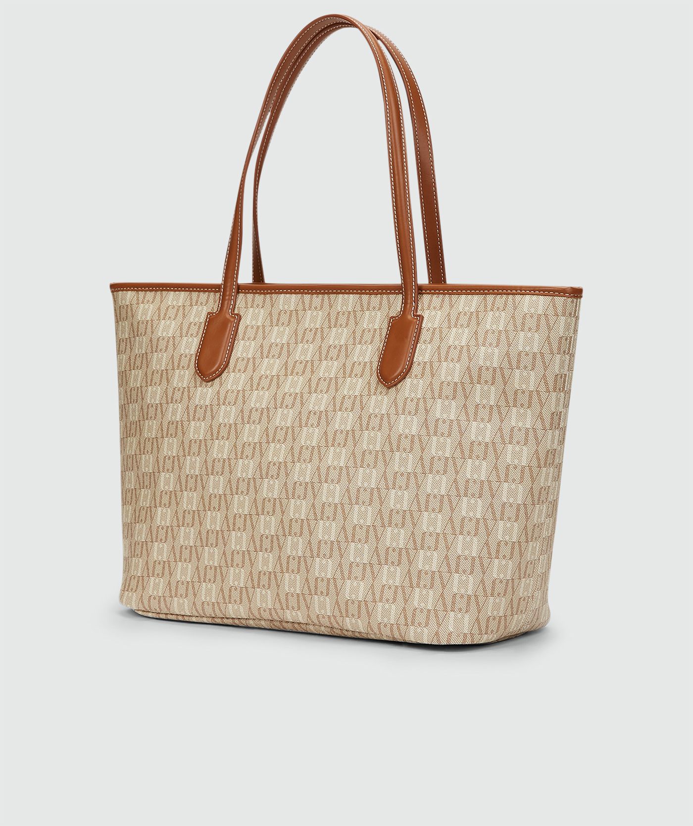 JV-HUDA shopper met logoprint - beige