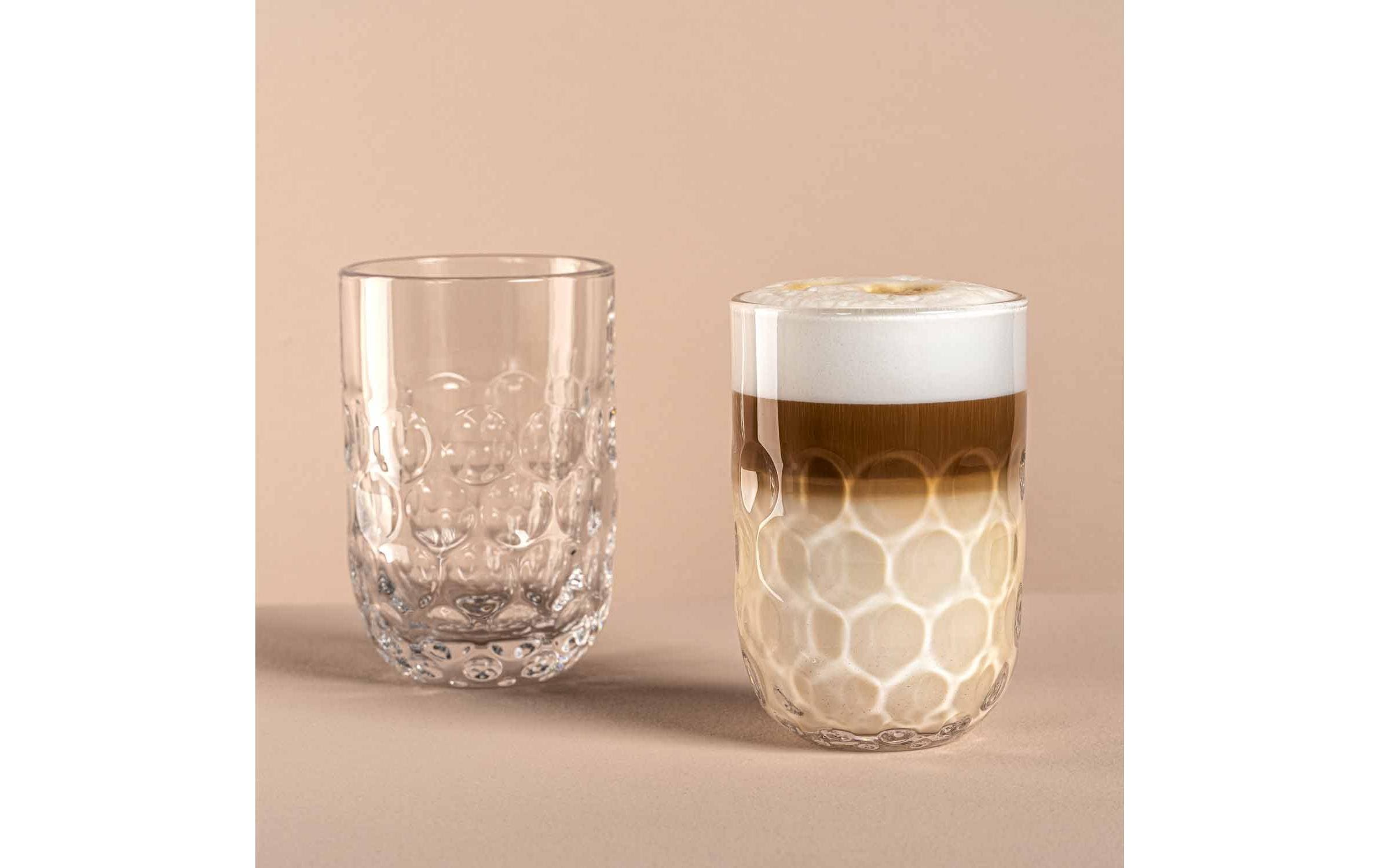 Cappuccino Becher Gocce 1 380 ml, 2 Stück, TransparentCappuccino-/Kaffeetasse für Heissgetränke