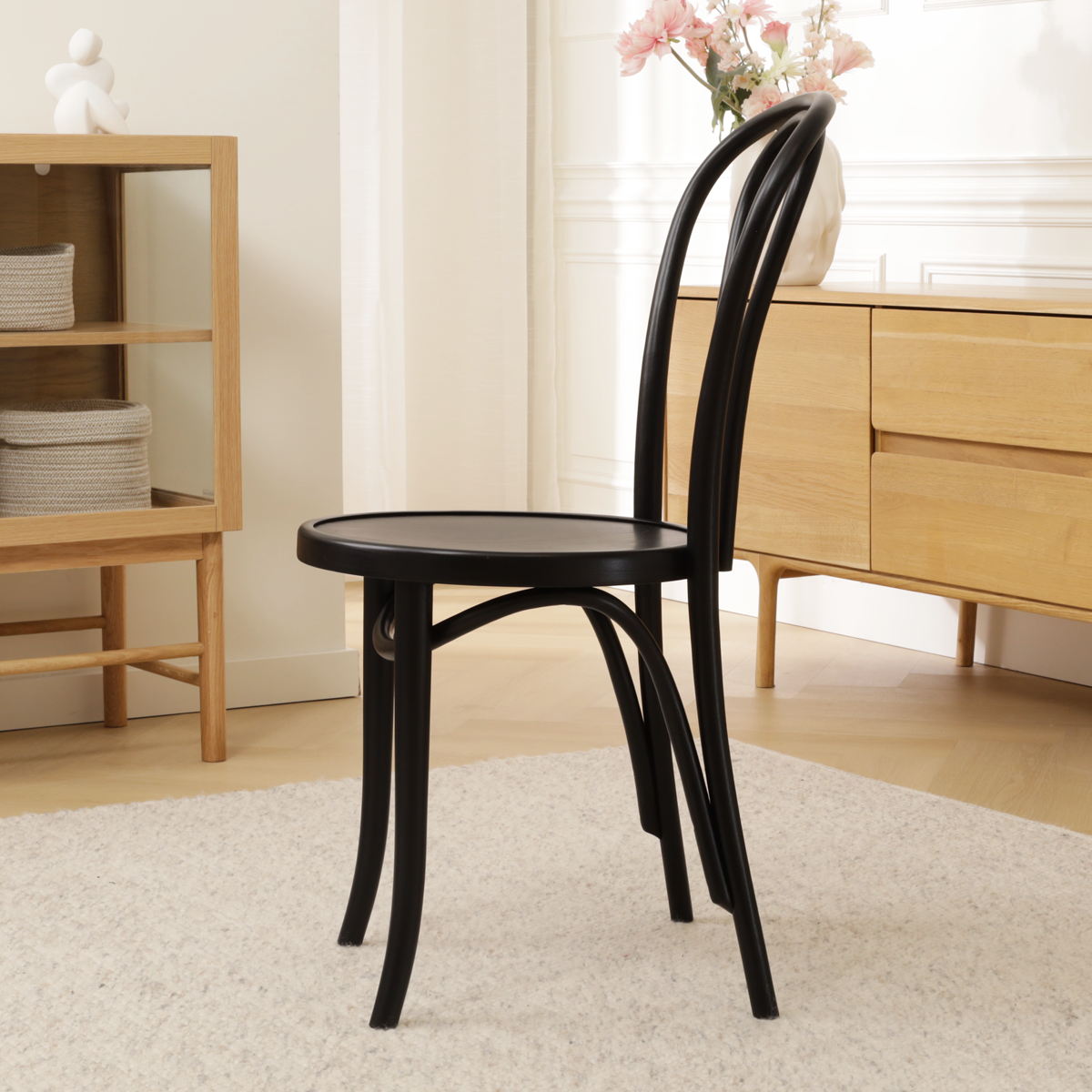 Houten bistrostoel Vienna Thonet No. 18 - zwart gebeitst