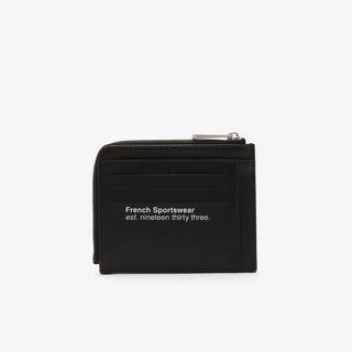Porte-cartes zippé homme Lacoste avec marquage contrasté Portefeuilles - Noir - Lacoste - Homme