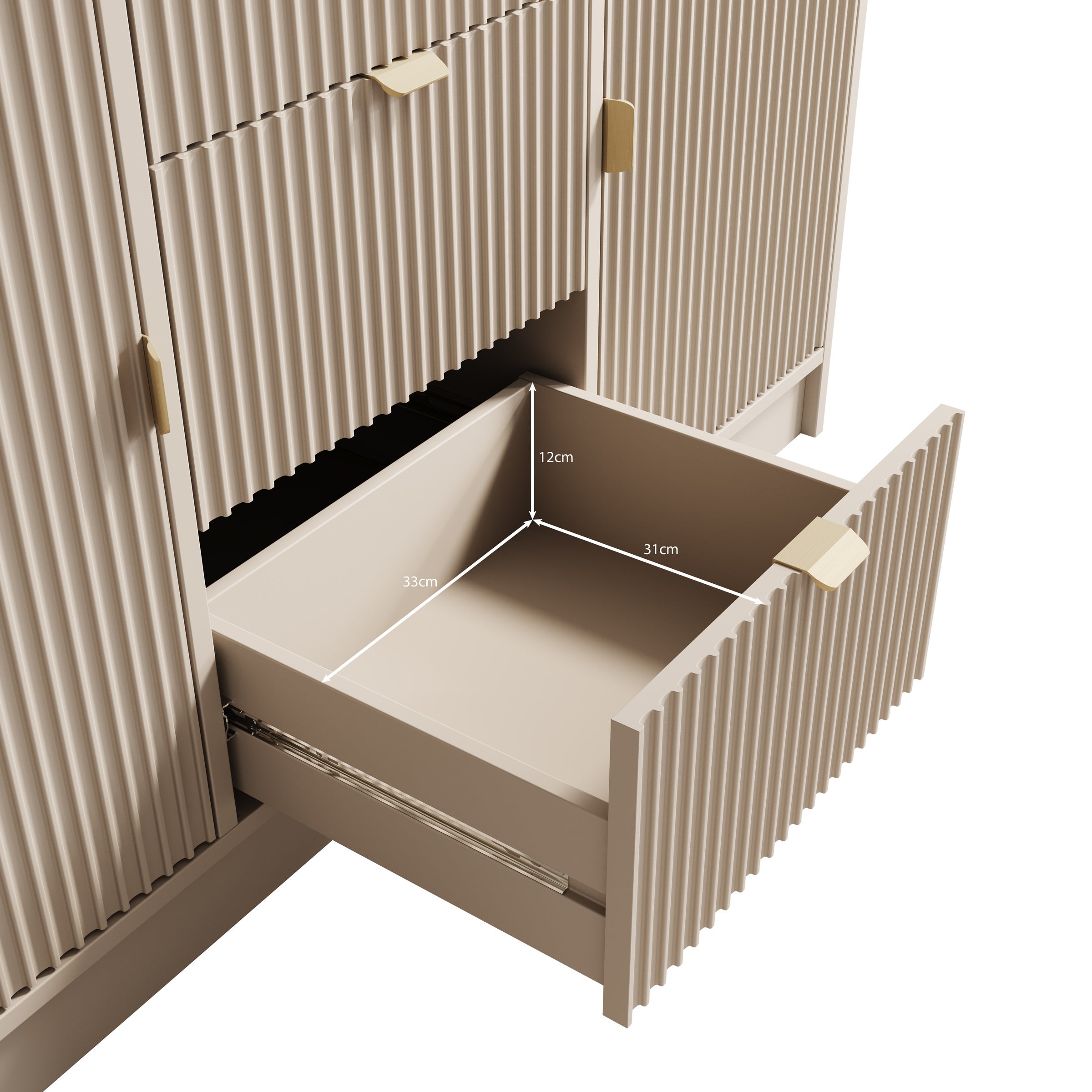 Meubella - Dressoir Tavares - Beige - 118 cm