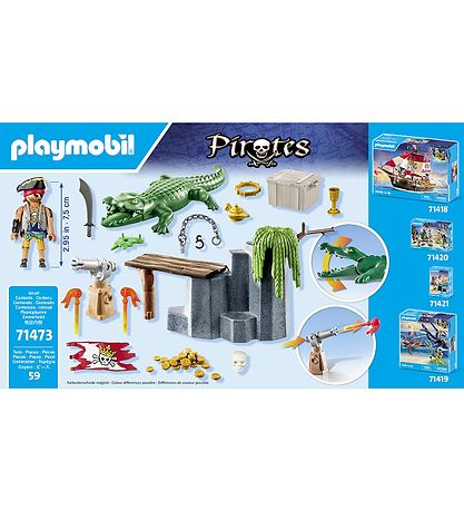 Playmobil Pirates - Pirat med Aligator - 71473 - 59 Dele