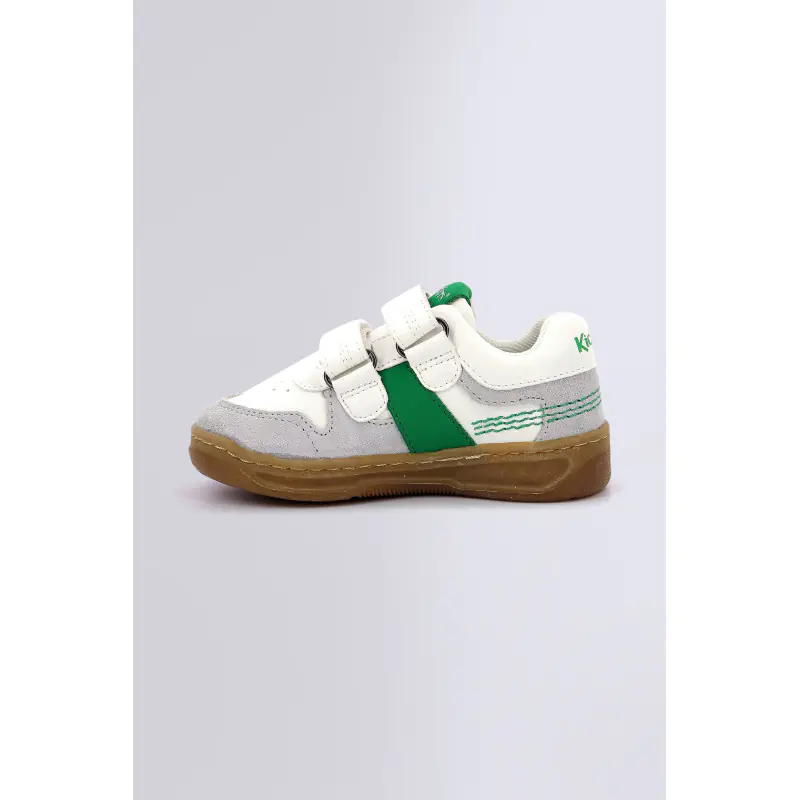 KALIDO BLANC GRIS VERT BASKETS BASSES Synthétique Mixte