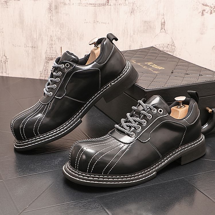 Mr Ozera - Platform Contrast Stitch Panel Veterschoenen