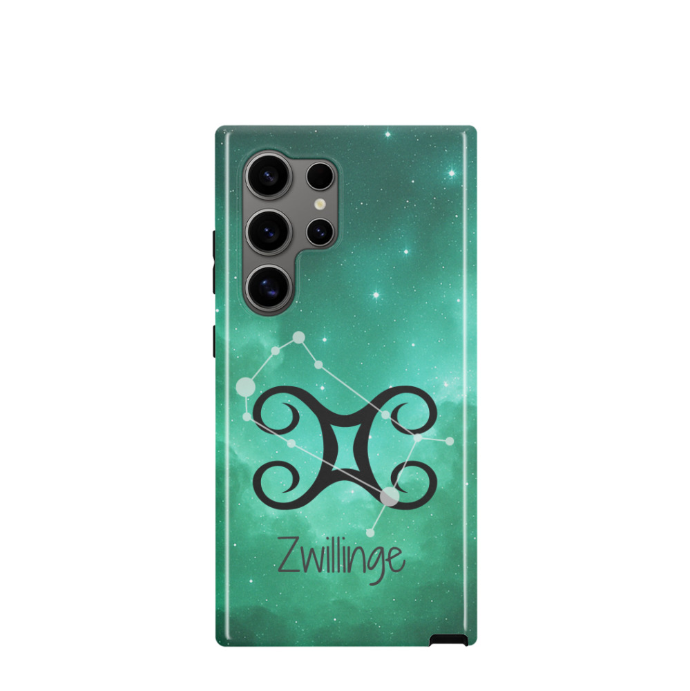 Samsung Galaxy S24 Ultra Hybrid (Kunststoff / Gummi) Hülle Zwillinge 2 - Grün