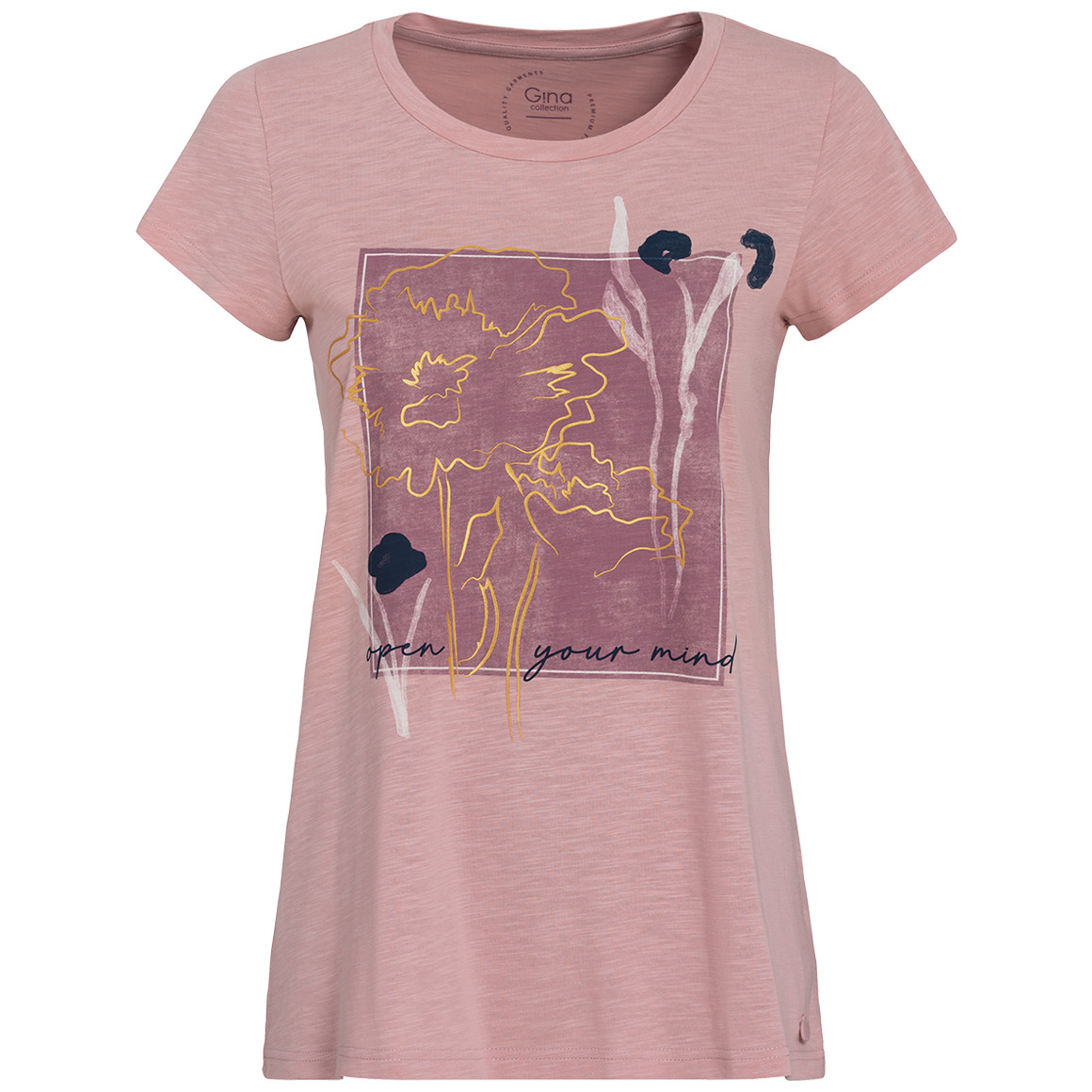 Gina Collection Damen T-Shirt mit Frontprint rosa