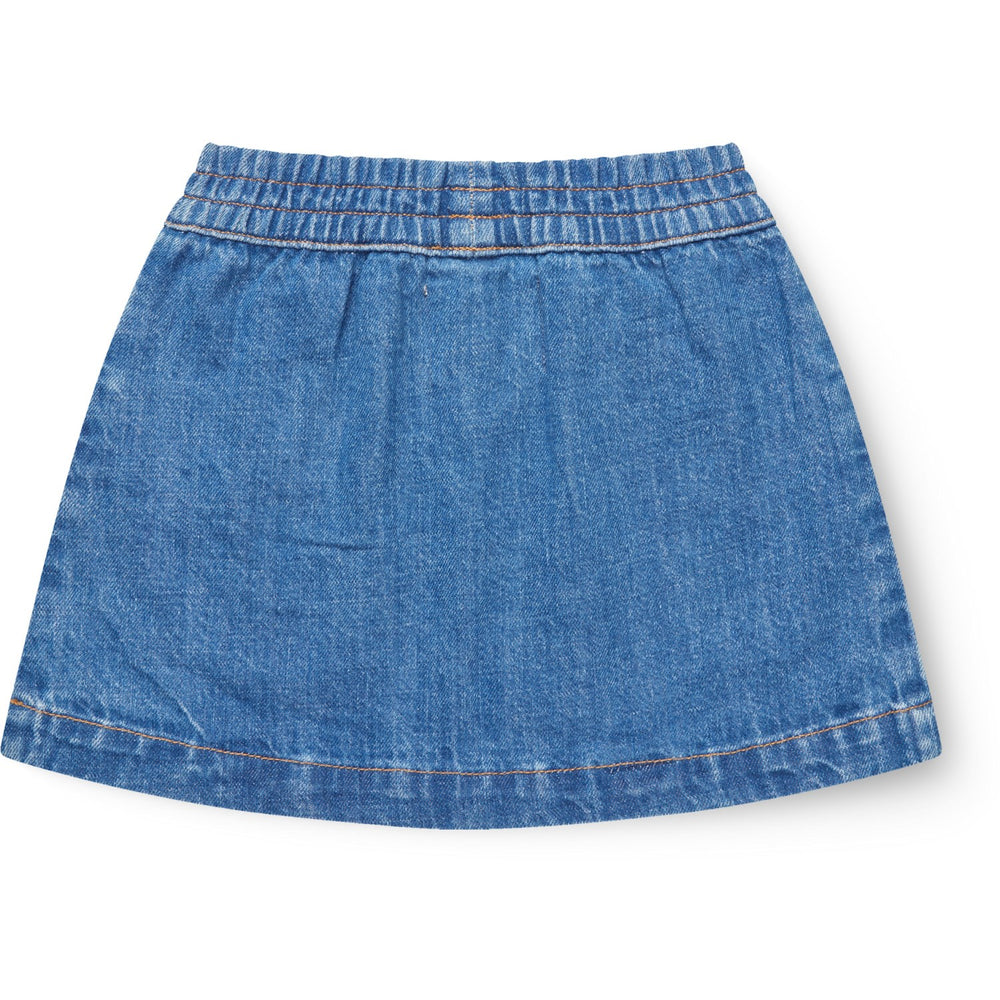 Køb COPENHAGEN COLORS Indigo Blue Washed Organic Pocket Nederdel