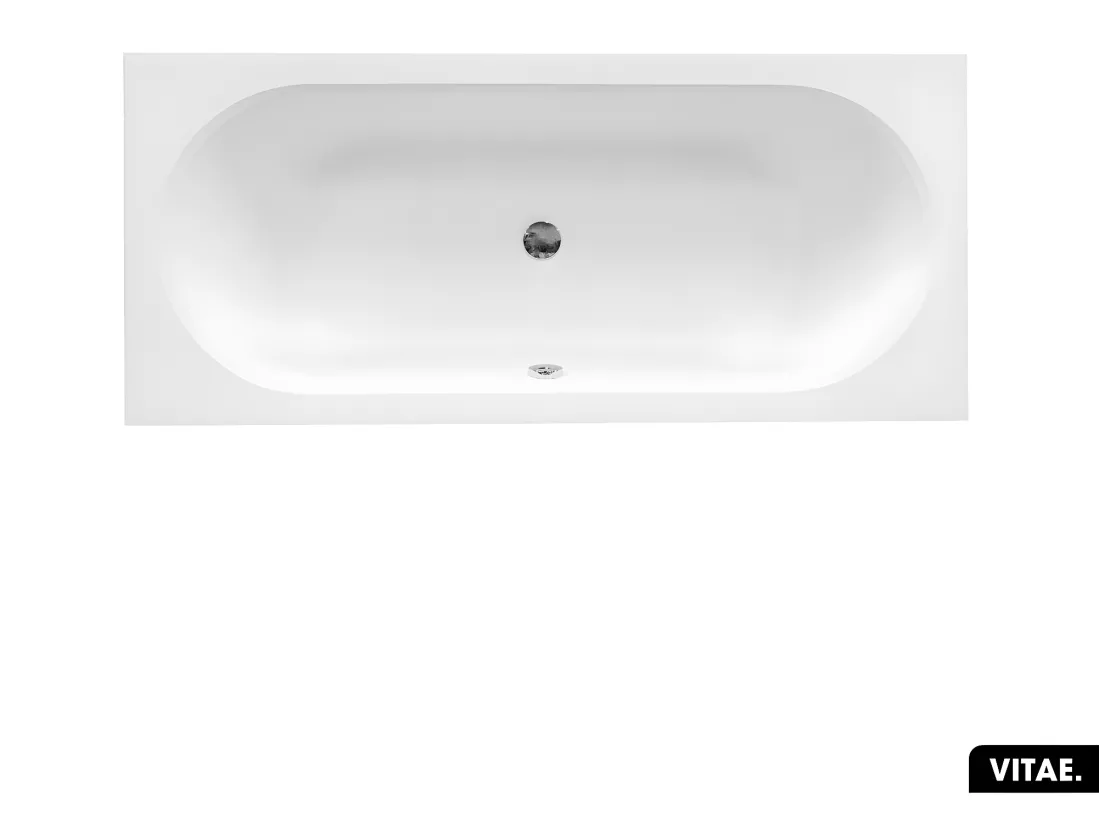 Baignoire rectangulaire - avec Tablier Blanc et Repose Tête OFFERT | VITAE | 170 x 75 cm