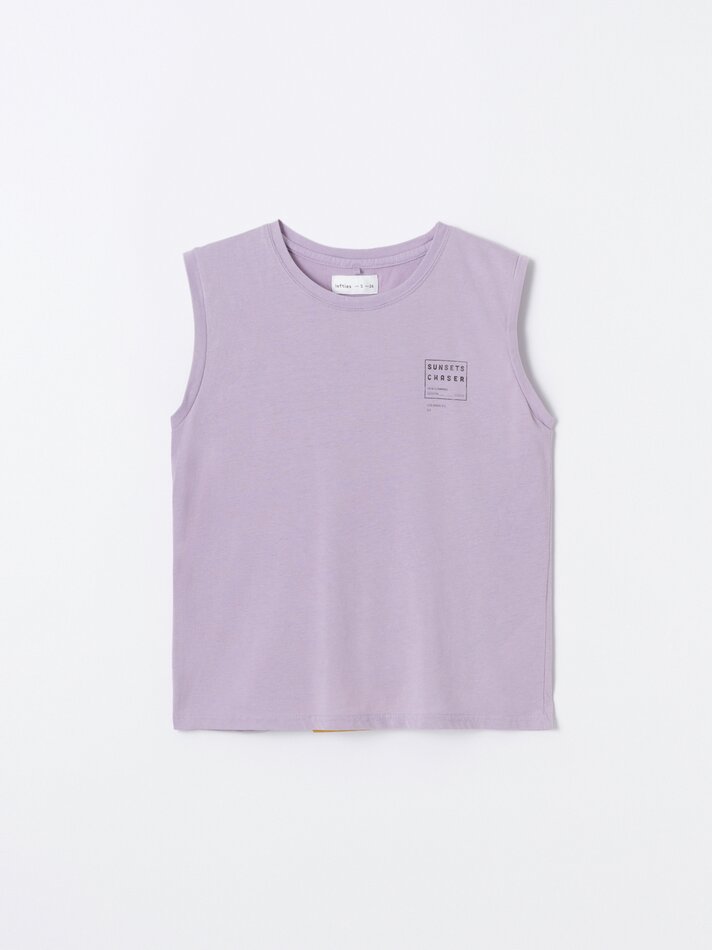 Camiseta regata estampada - Roxa