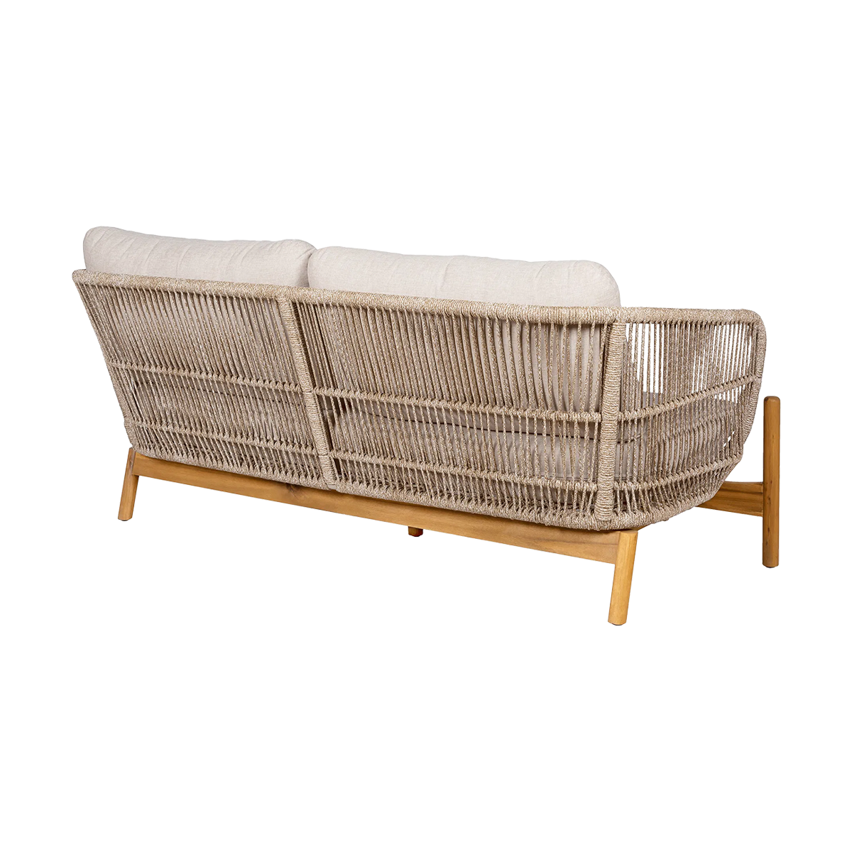 Houten tuin loungebank Teresa - met zitkussens Beige