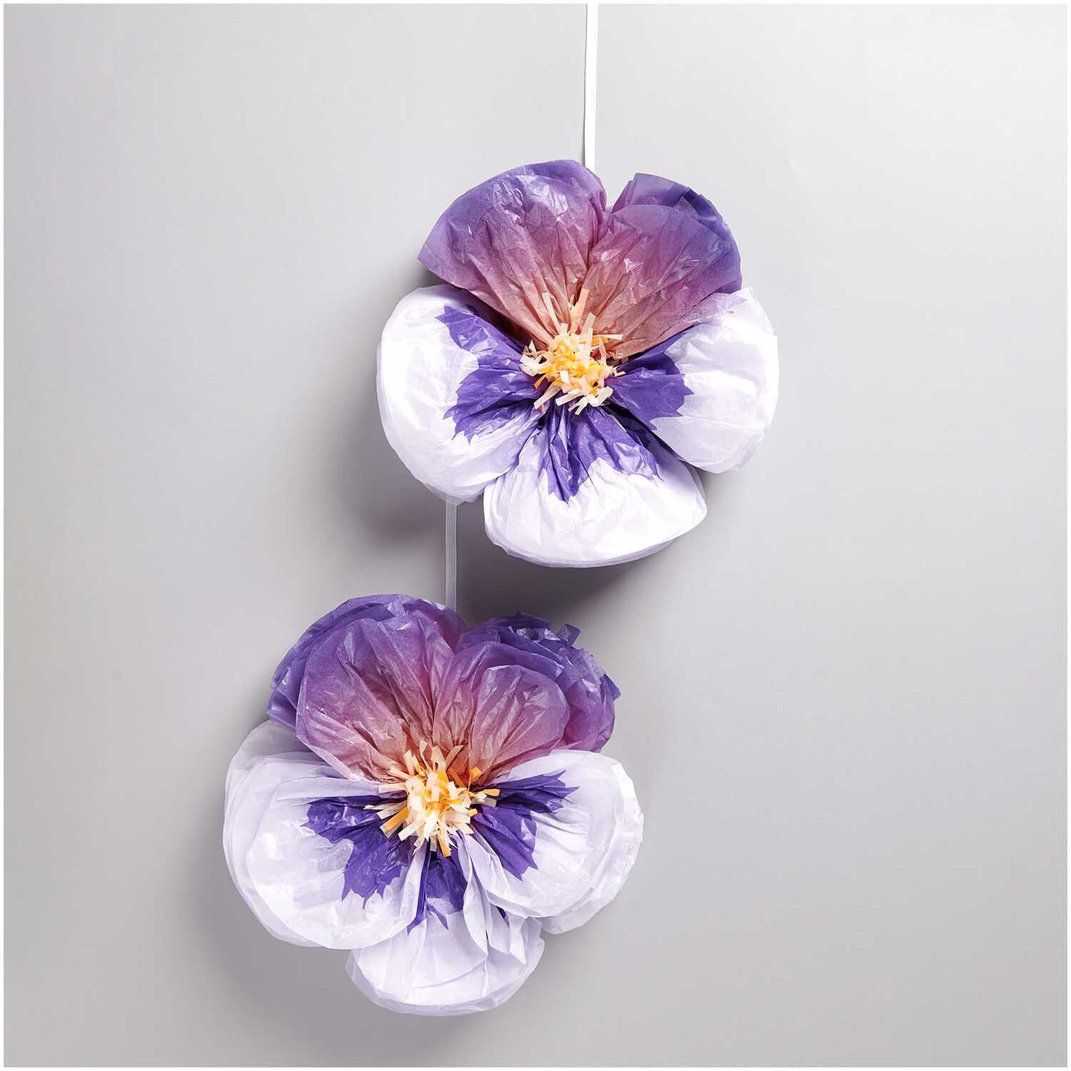 Seidenpapierblumen STIEFMÜTTERCHEN 2-teilig in lila