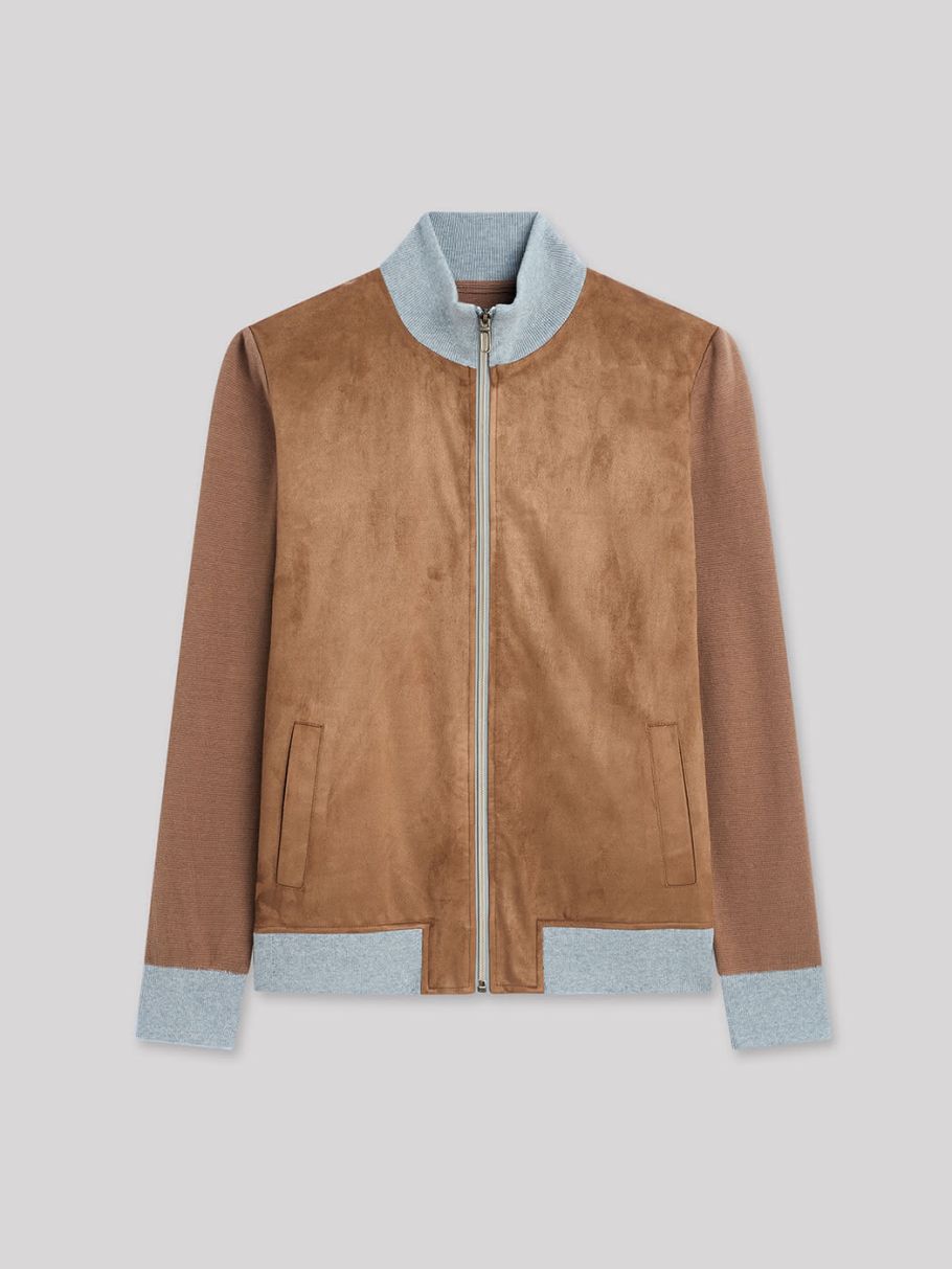Cardigan col montant en coton