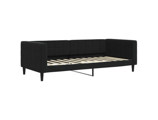 VIDAXL - Lit de jour avec gigogne et matelas noir 90x200 cm velours