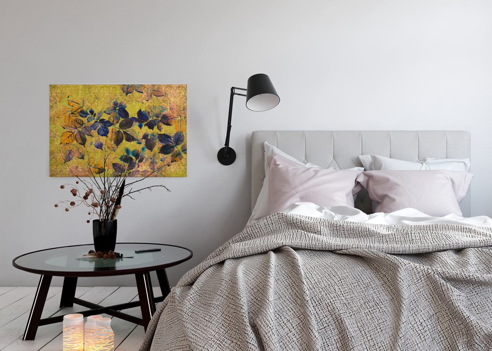 Leinwandbild FLORALDESIGN - gelb-orange - 90x60 cm