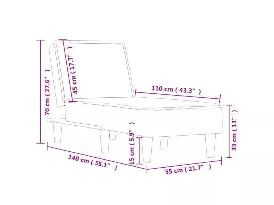 Chaise longue vert foncé velours