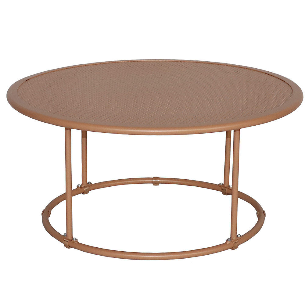 Table basse jardin Faro ronde métal terracotta Ø80xH37cm