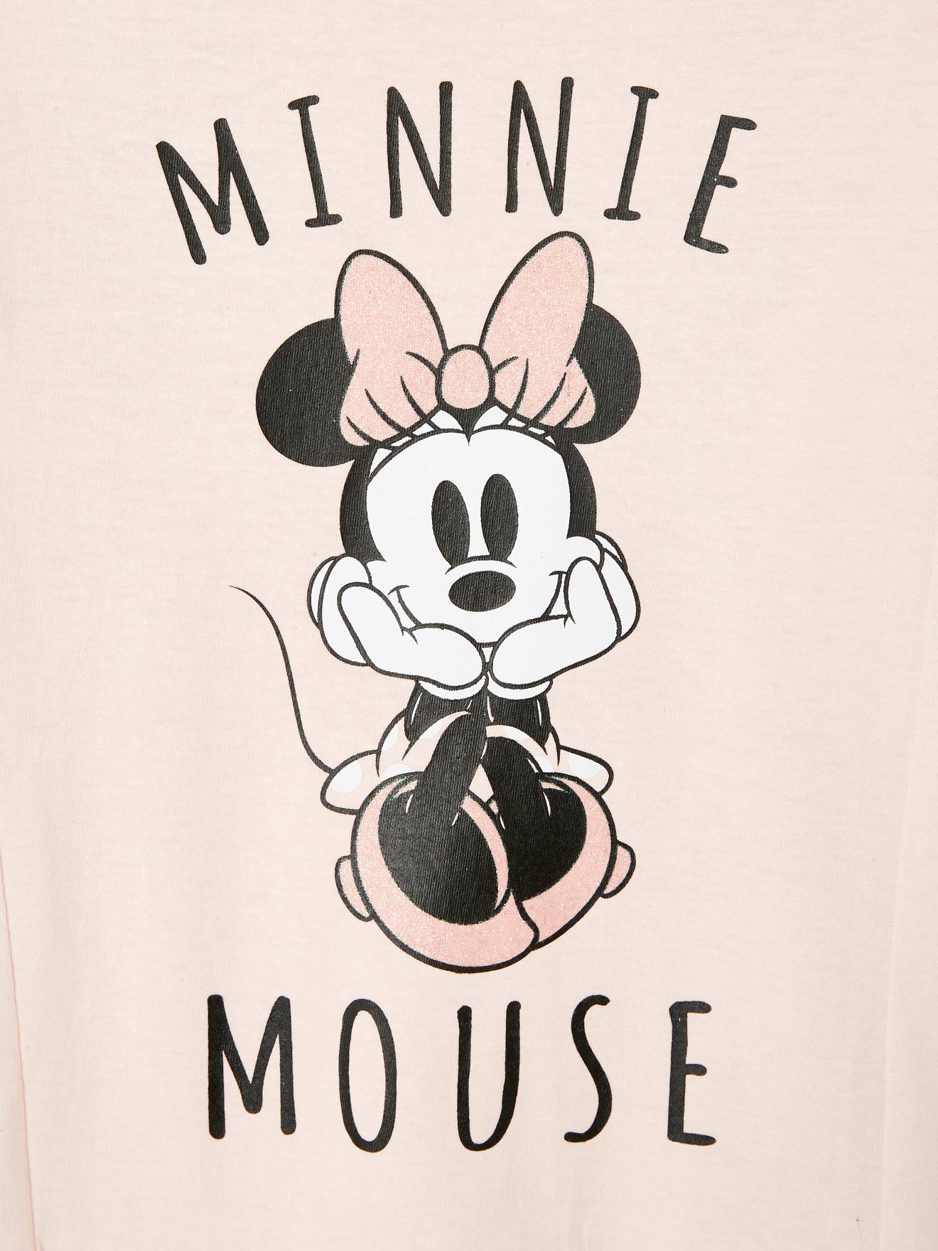 Camiseta de manga comprida DS® Minnie, rosa claro, lisa com estampas.