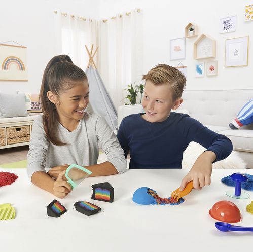 Kinetic Sand - Sandisfactory-set met 907 g origineel kinetisch zand - met 10 gereedschappen - Sensorisch speelgoed