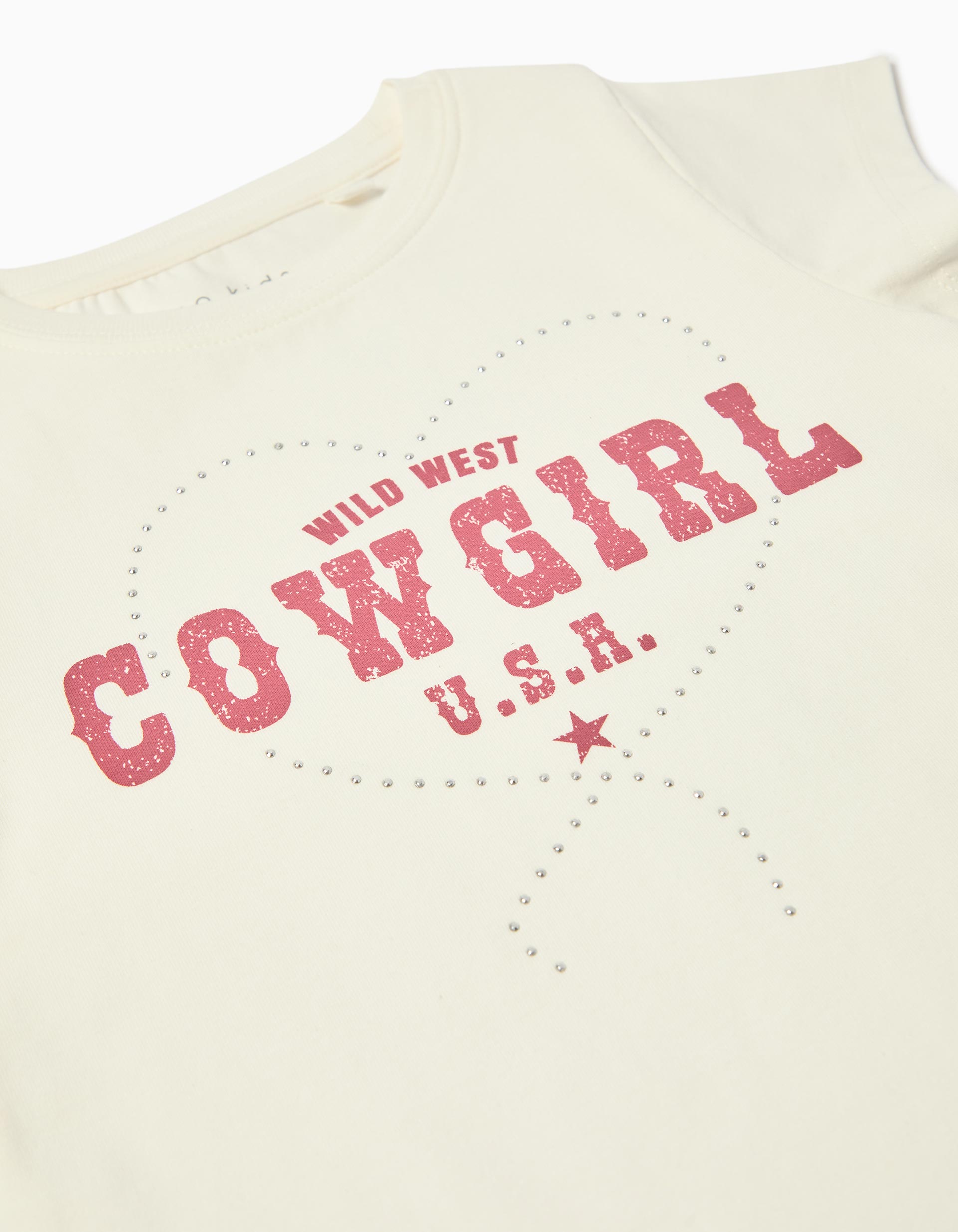 T-shirt Print, Menina, Branco
