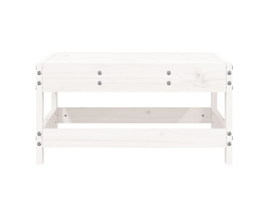 VIDAXL - Pouf Repose-pied de jardin blanc bois de pin massif