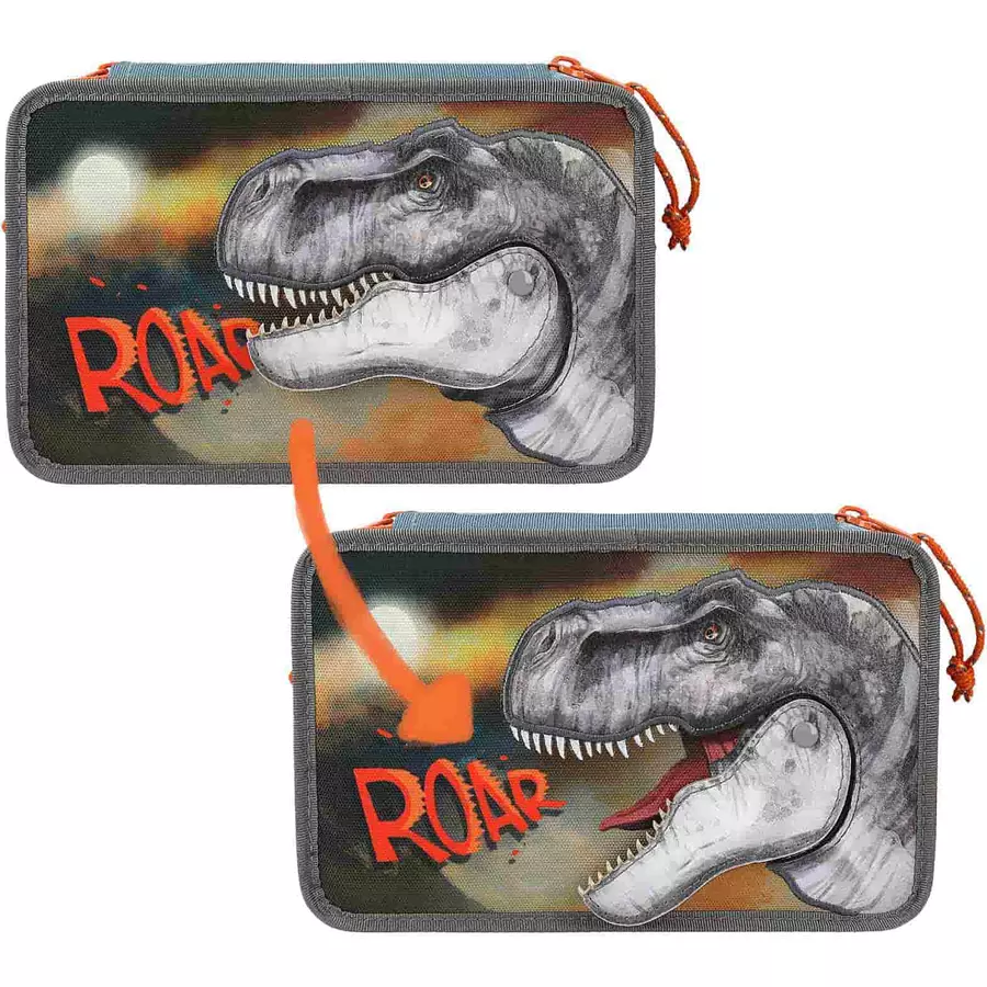 Depesche 3-Fach Federtasche Roar Dino World 20 x 13 cm bunt