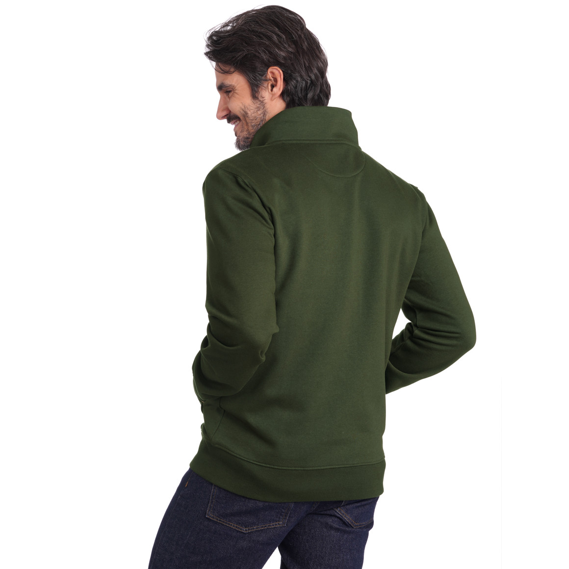 VanVaan Herren Sweatjacke mit Stehkragen dunkelgrün