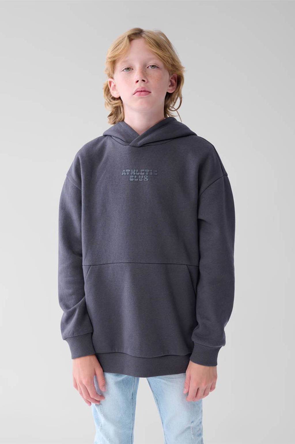 Shoeby hoodie met backprint donkergrijs