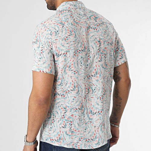 Chemise Manches Courtes Bleu Ciel Blanc