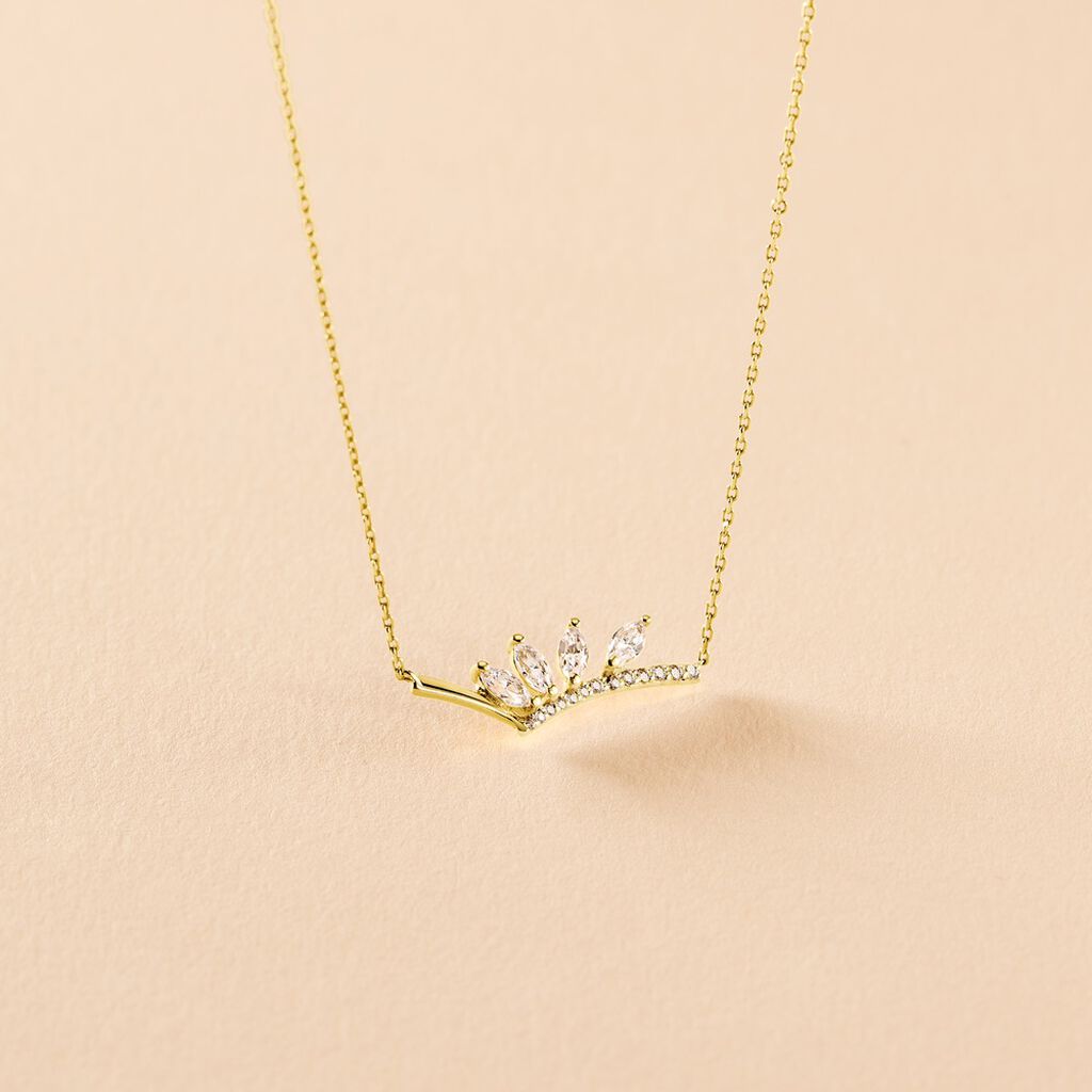 Collier Tiara Or Jaune Oxyde De Zirconium