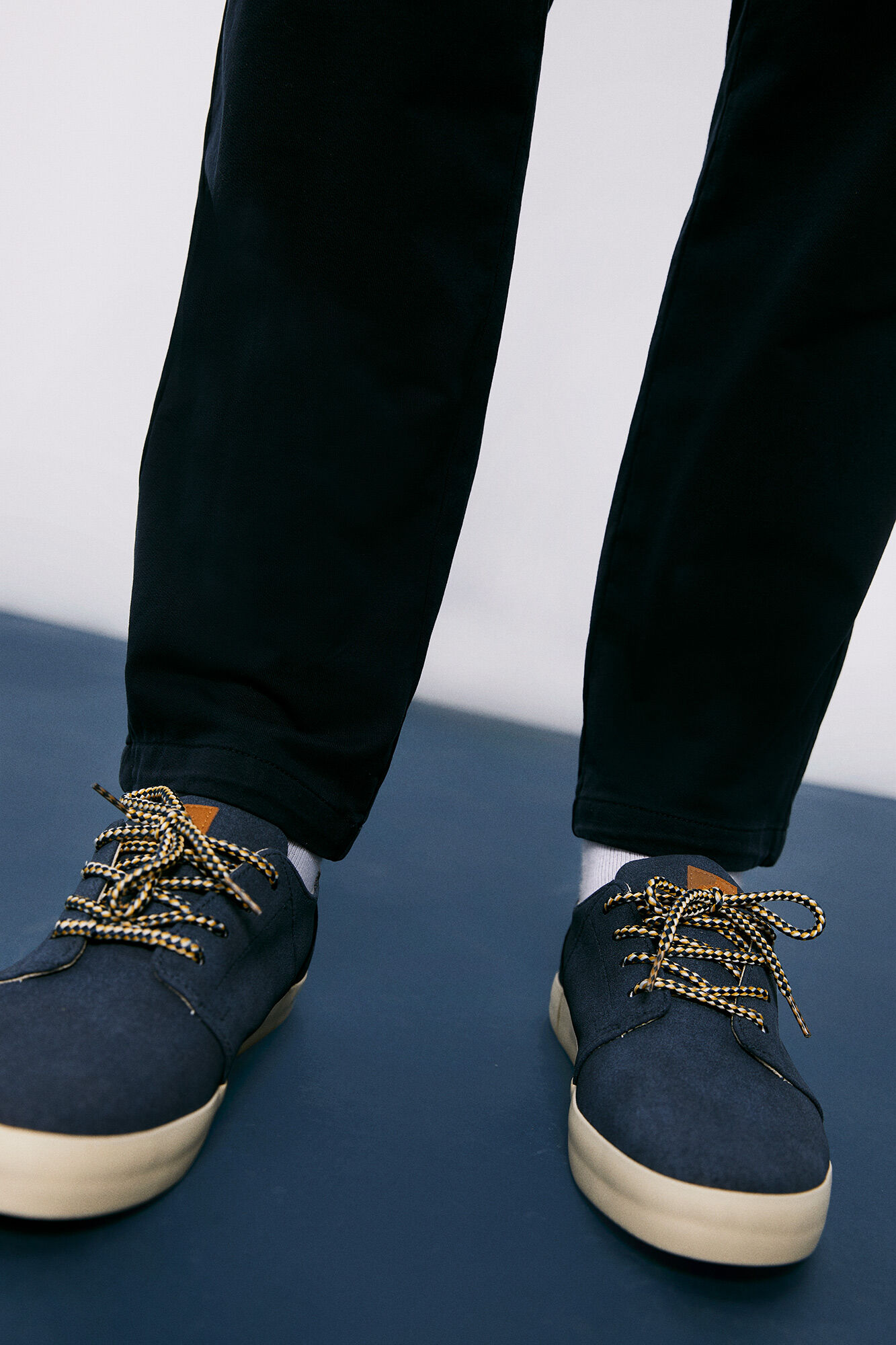 Calça chino de malha confortável - azul marinho