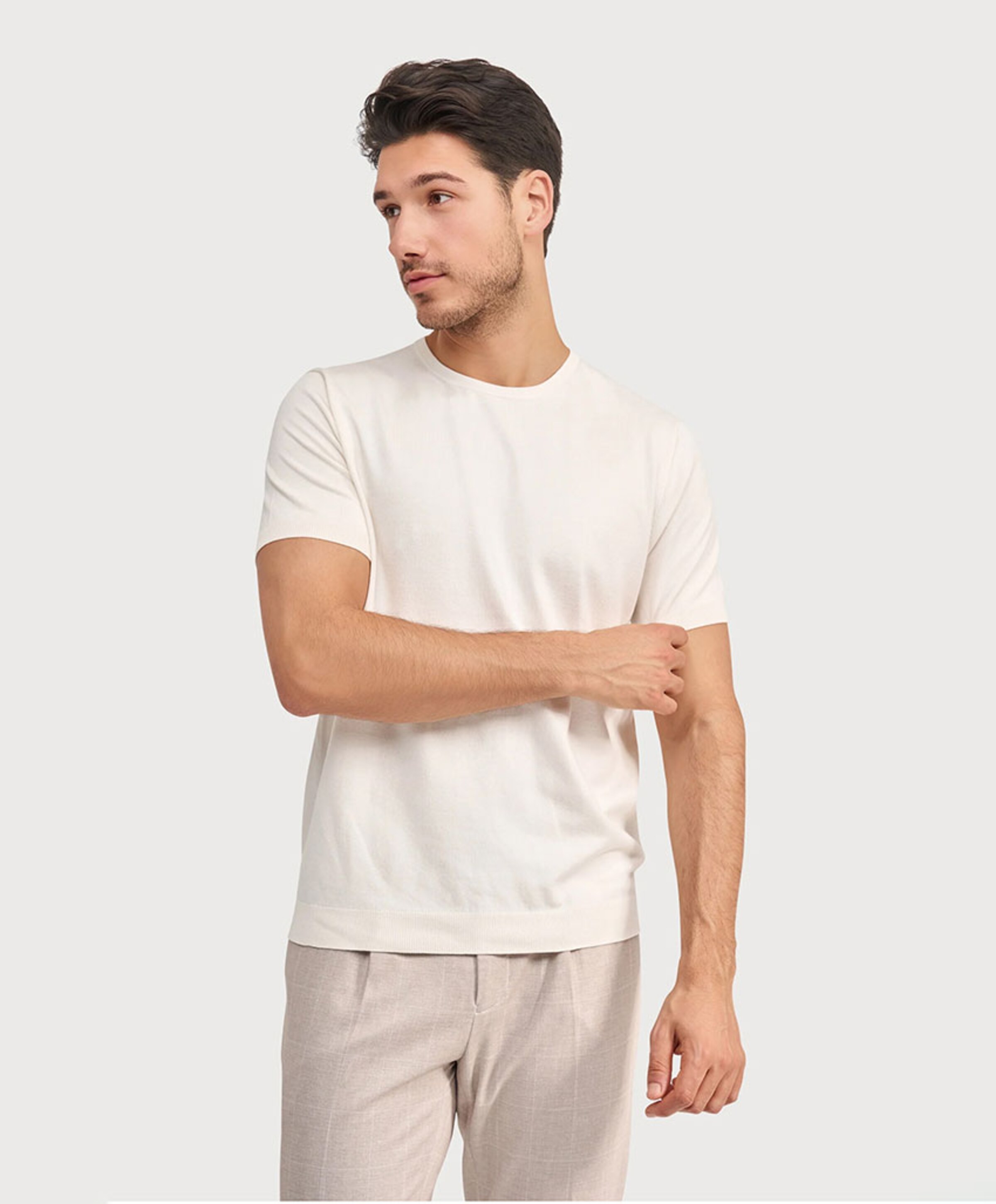 Blue industry Heren T-shirt ecru