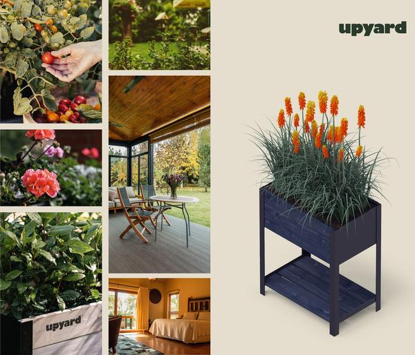 Upyard Holz-Pflanzkasten ModernBox mit Ablage,