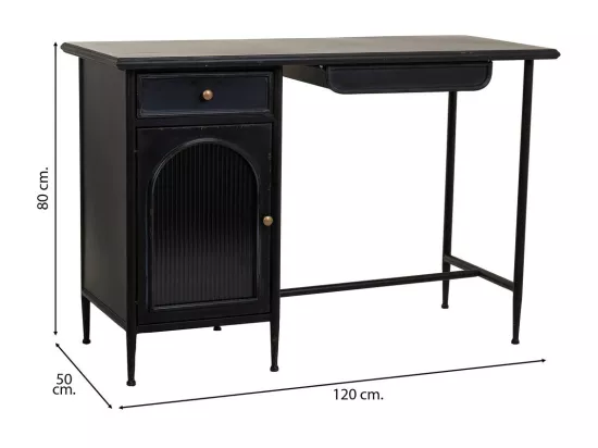 Bureau en métal noir 120x50x80h