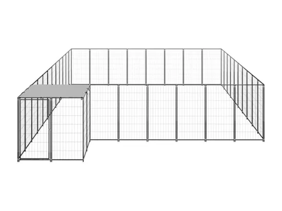 Chenil extérieur cage enclos noire 660 x 440 x 110 cm 02_0000514