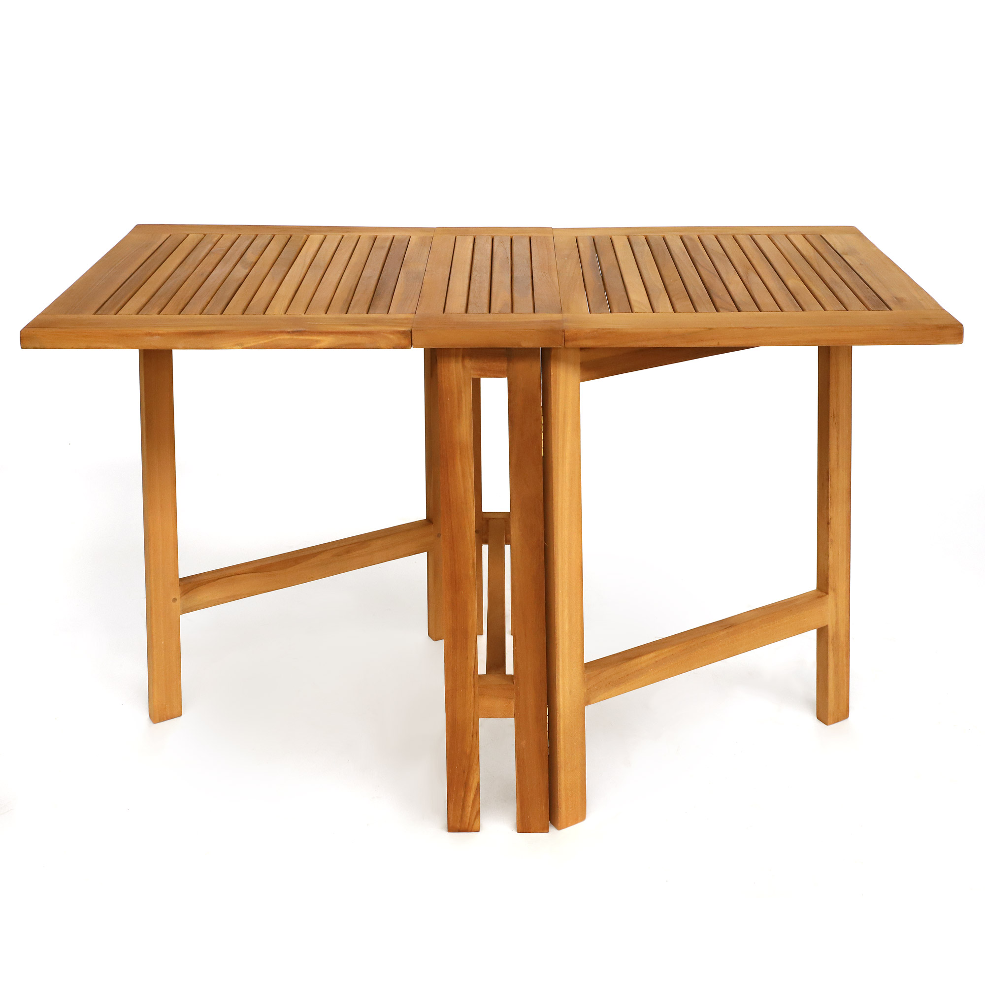 Teak-Gartentisch 'Cleevsen' 2-seitig herunterklappbar, B 130 / 75,5 / 21 cm, L 65 cm, H 74 cm günstig bestellen