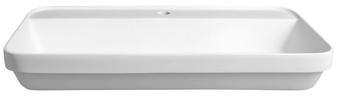 Sapho Brahea waskom 75x40cm solid surface wit mat met kraangat