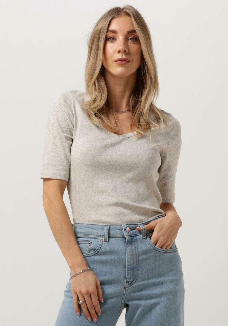 KNIT-TED lichtgrijze knit-ted t-shirt eden