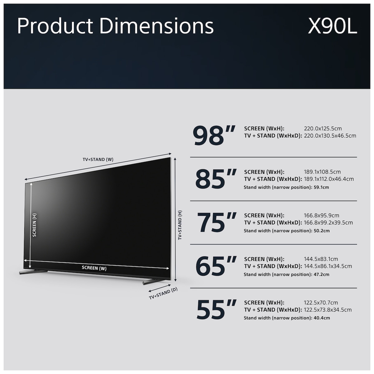 Sony Bravia 98” X90L 4K Full Array LED Smart TV (2023)
