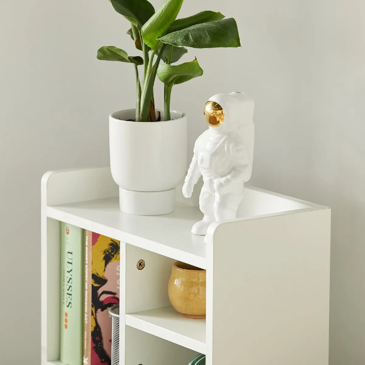 SoBuy FBT100-W Table de chevet avec étagères