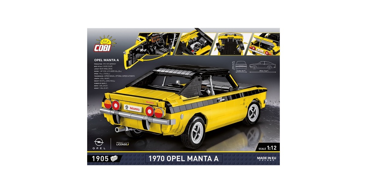 COBIOpel Manta A 1970 Constructiespeelgoed  (Schaal 1:12)