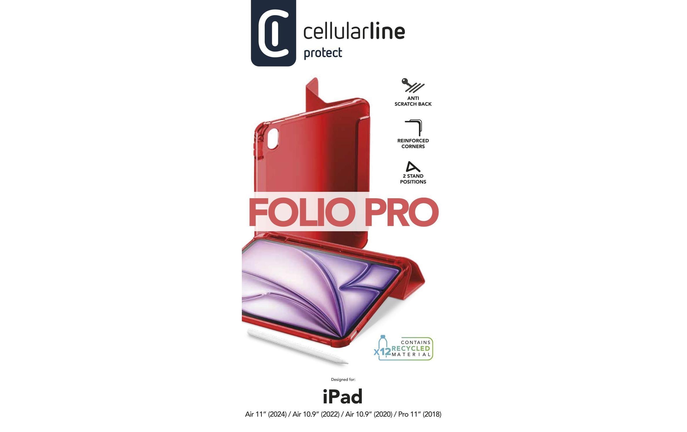 Tablet Book Cover Folio Pro RotUltradünne Tablet-Hülle mit Standfunktion für Apple iPad Air 11