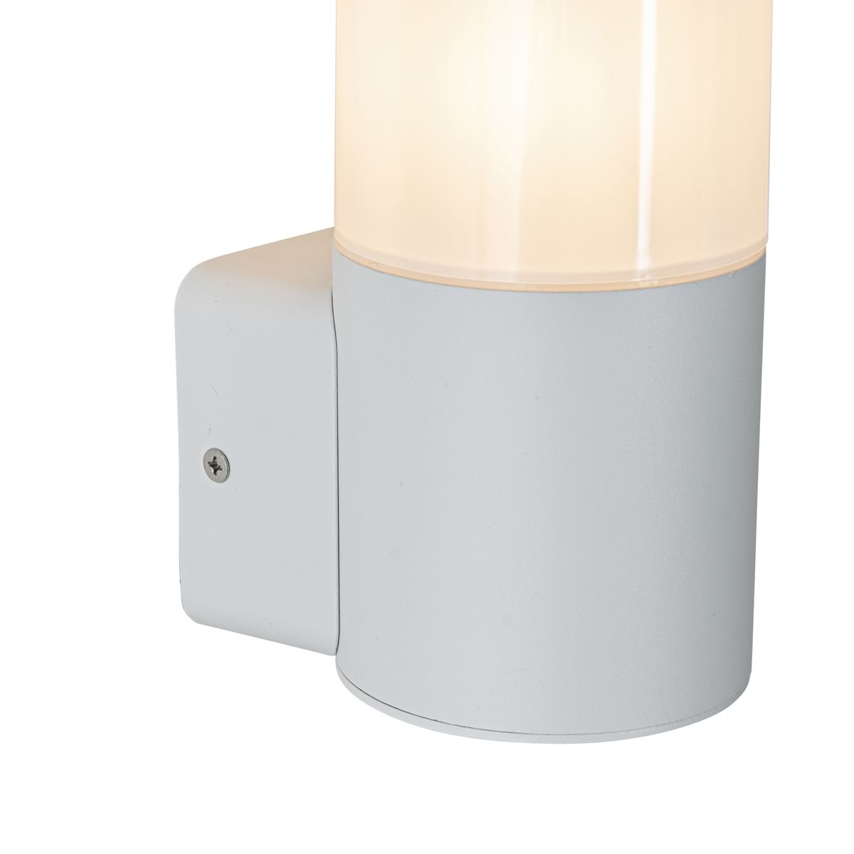 Moderne buiten wandlamp wit met opaal witte kap IP44 - Odense