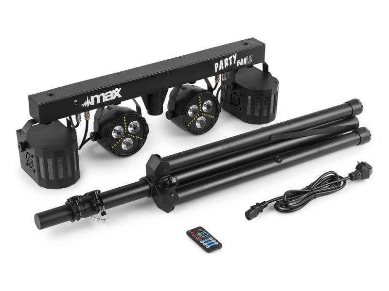 MAX Lichtset PartyBar 12 Bar mit 2x PAR-Strobe und 2x Derby