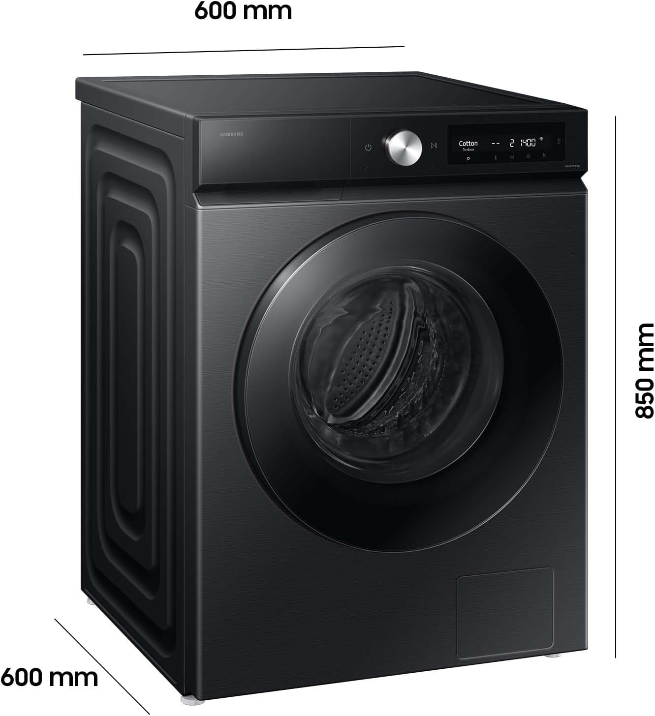 Samsung WD9EDB7B85GBU2 Bespoke AI Waschtrockner, 9+6 kg, EEK: D/A (-10%), Waschmaschine und Trockner in einem, QuickDrive, AI Ecobubble, AI Wash, SuperSpeed 39 Min. Waschprogramm, Schwarz