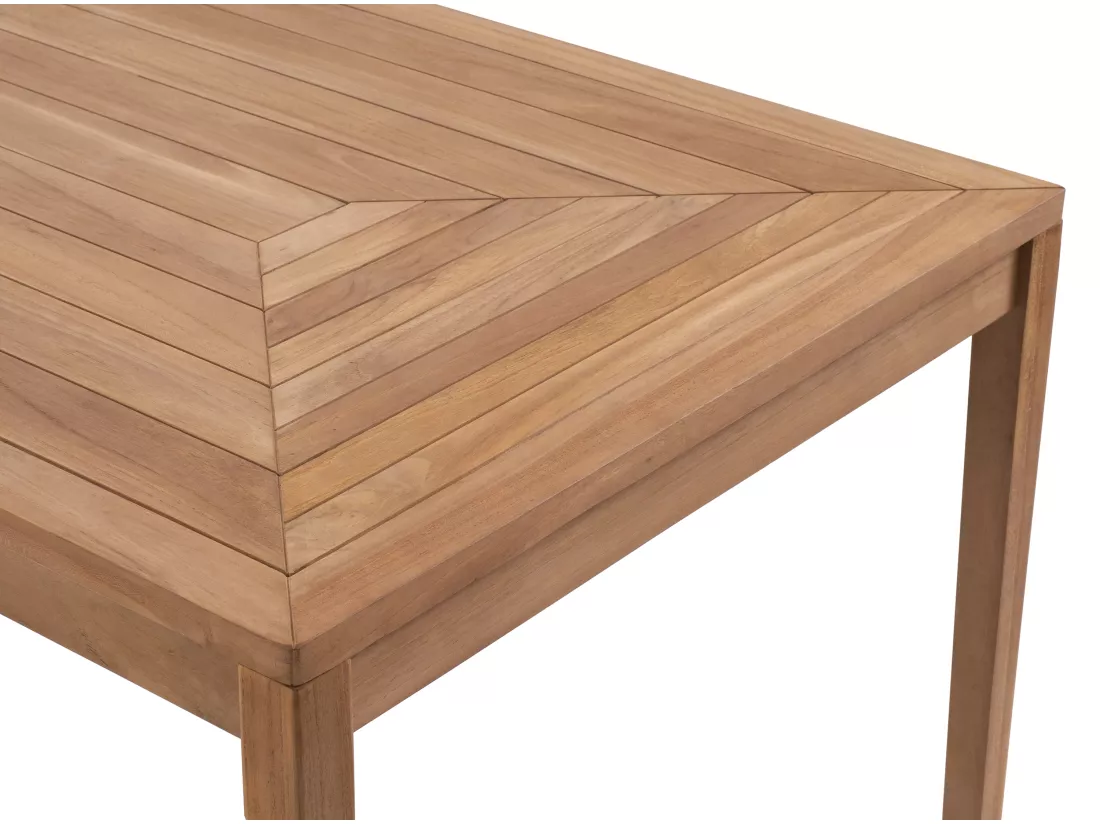Table à manger de jardin en teck L.200 cm - Naturel clair - ALLENDE de MYLIA