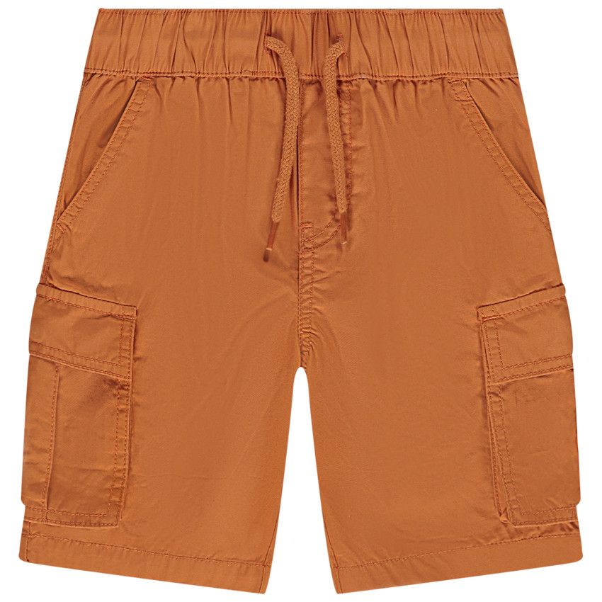 Bermuda cargo uni en popeline pour garçon - Multicolore